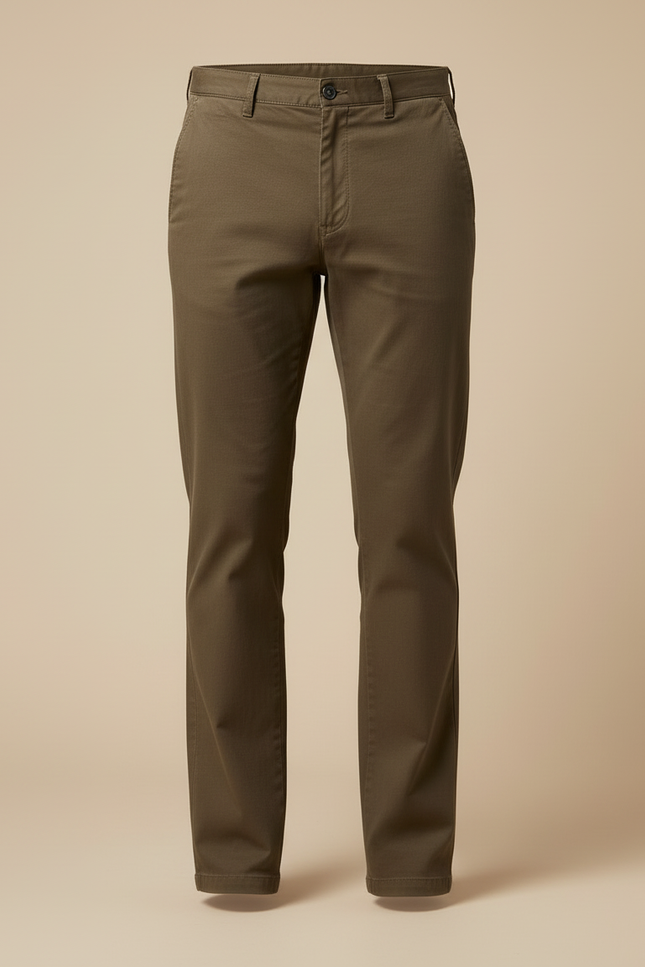 Pantalon Beige Droit Coton Décontracté Homme - Kaki - vue 3