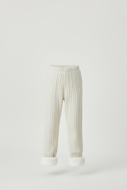 Pantalon Beige Fille Tricoté Jacquard Chaud Hiver - Maille - vue 3