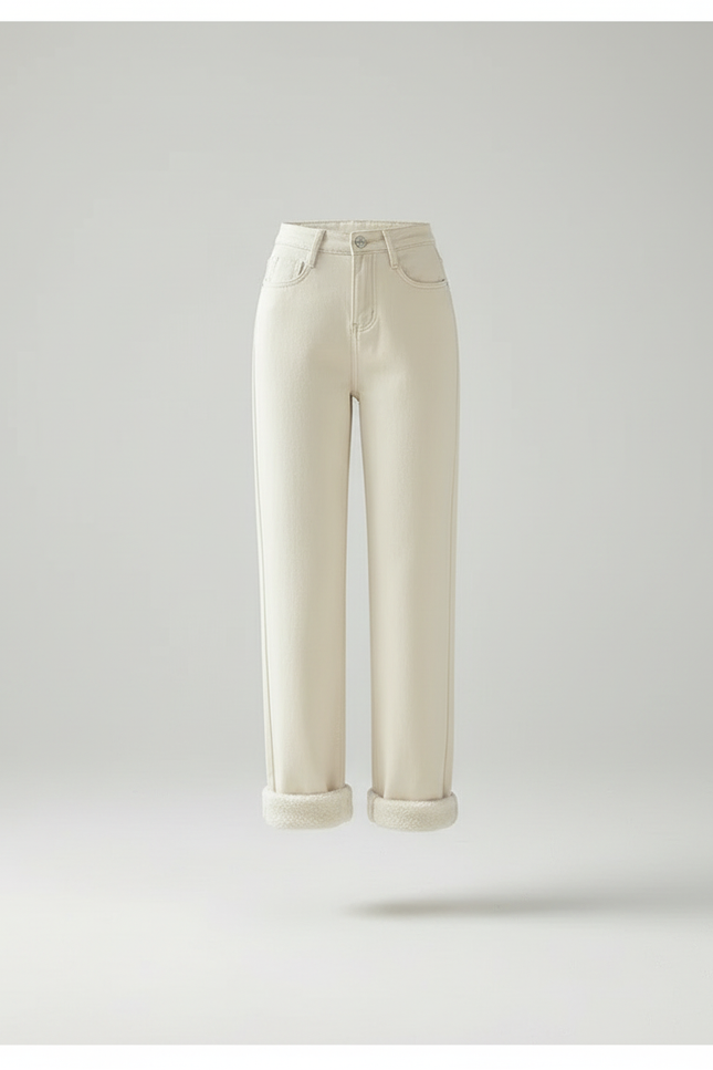 Pantalon Mom Beige - Molleton - vue 3
