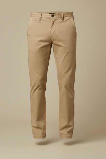 Pantalon Beige Homme Coton Droit Décontracté Élégant - vue 3