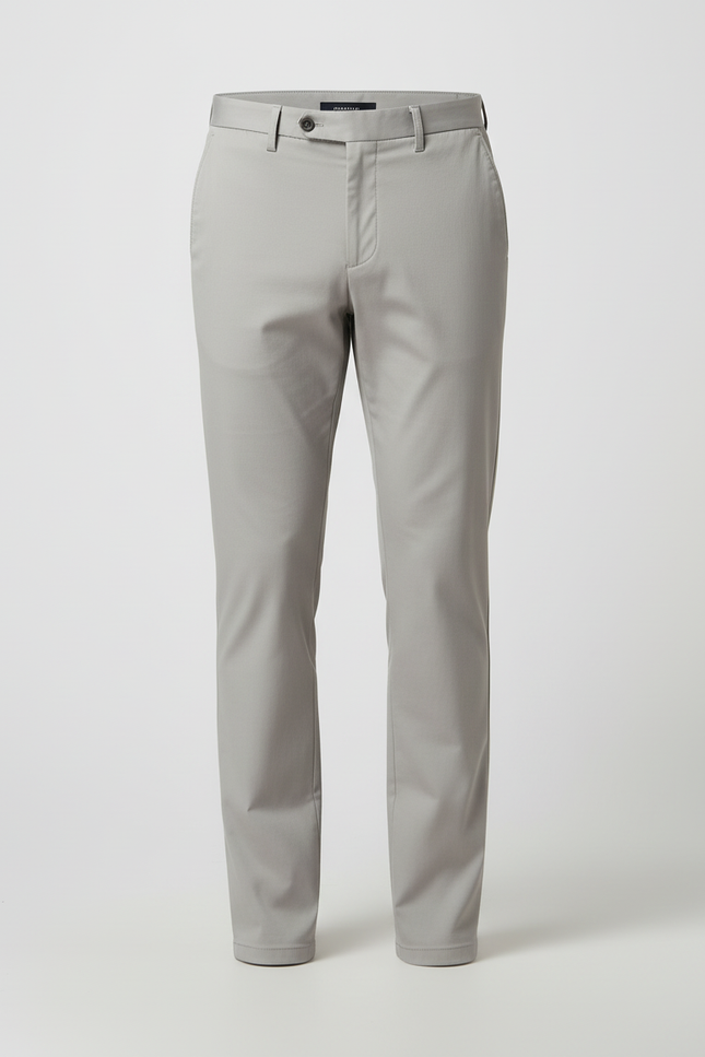 Pantalon Beige Homme Chino Slim Confortable - Gris Gabardine - vue 3