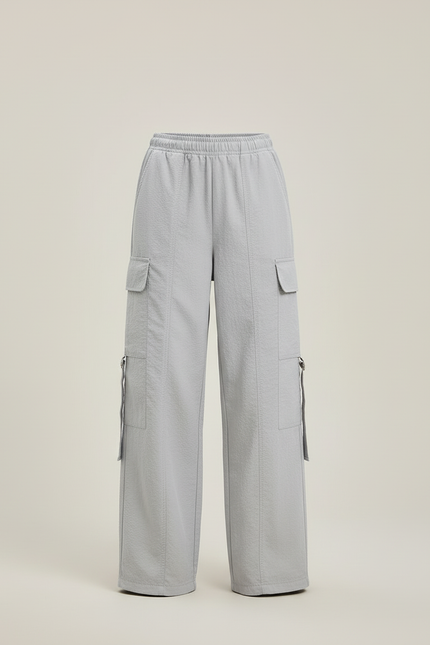 Pantalon Beige Cargo Droit Ample Enfant Fille - Gris Polyester - vue 3