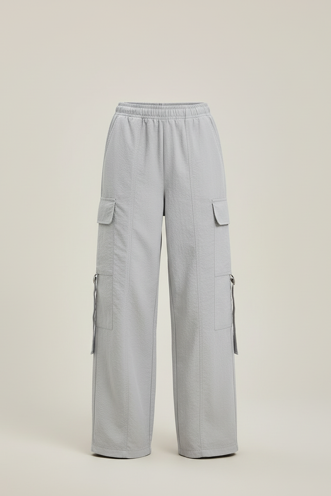 Pantalon Beige Cargo Droit Ample Enfant Fille - Gris Polyester - vue 3