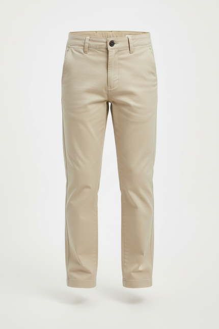 Pantalon Beige Coton Garçon Classique Décontracté Slim - vue 3