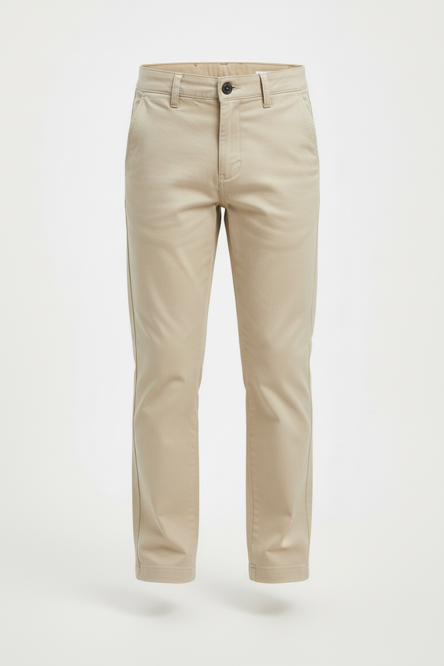 Pantalon Beige Coton Garçon Classique Décontracté Slim - vue 3