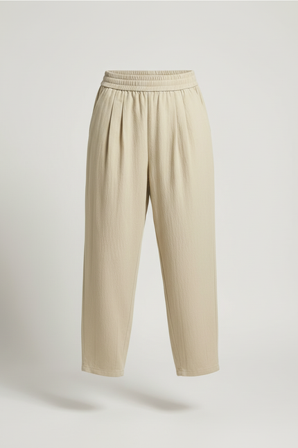 Pantalon Beige Lin Ample Décontracté Fille - vue 3