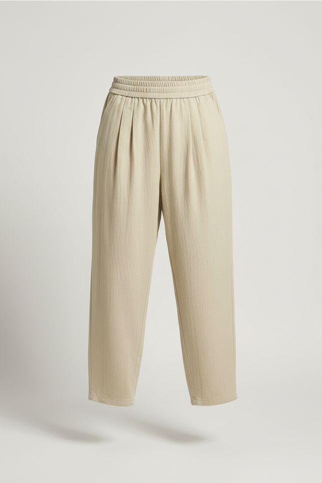 Pantalon Beige Lin Ample Décontracté Fille - vue 3