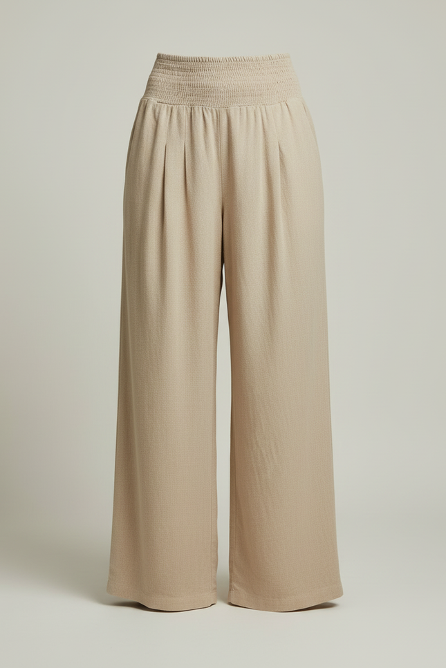 Pantalon Fluide Lin Beige - vue 3