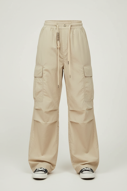 Pantalon Beige Cargo Ample Cordon Décontracté Enfant - Polyester - vue 3