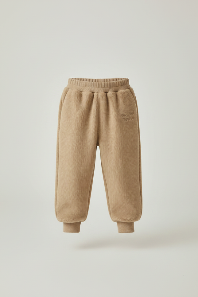 Pantalon Beige Molletonné Épais Chaud Enfant - vue 3