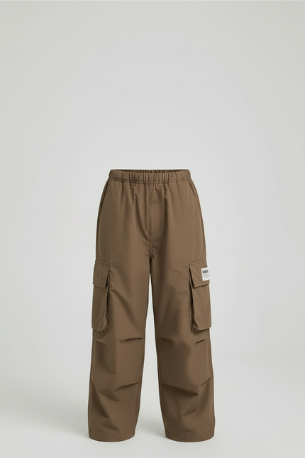 Pantalon Beige Cargo Ample Multipoches Garçon - Kaki Polyester - vue 3