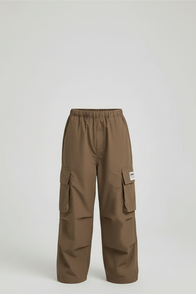 Pantalon Beige Cargo Ample Multipoches Garçon - Kaki Polyester - vue 3