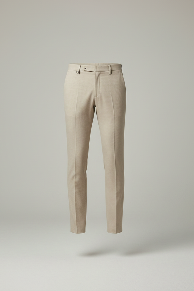 Pantalon Beige Slim Formel Élégant Business Homme - Laine - vue 3