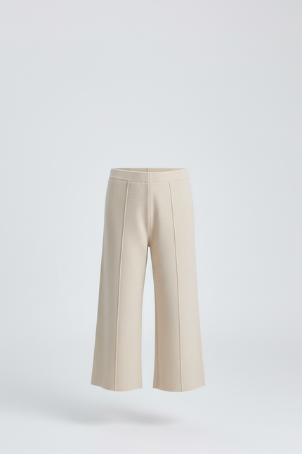 Pantalon Beige Tricoté Ample Droit Enfant - Maille - vue 3