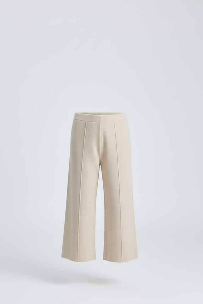 Pantalon Beige Tricoté Ample Droit Enfant - Maille - vue 3