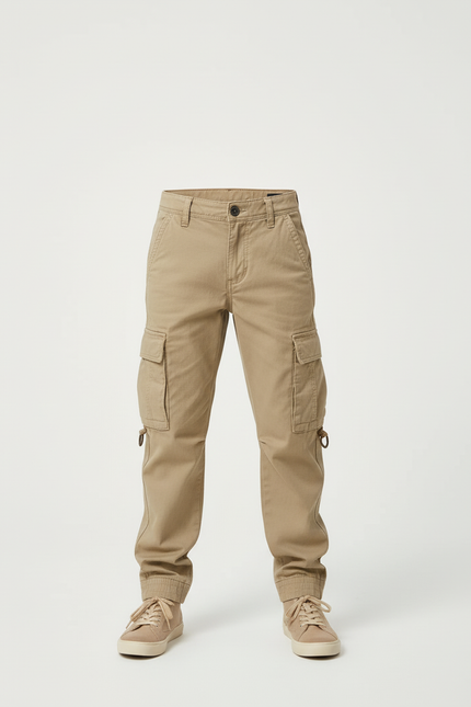 Pantalon Beige Cargo Robuste Décontracté Jogger Garçon - Toile - vue 3