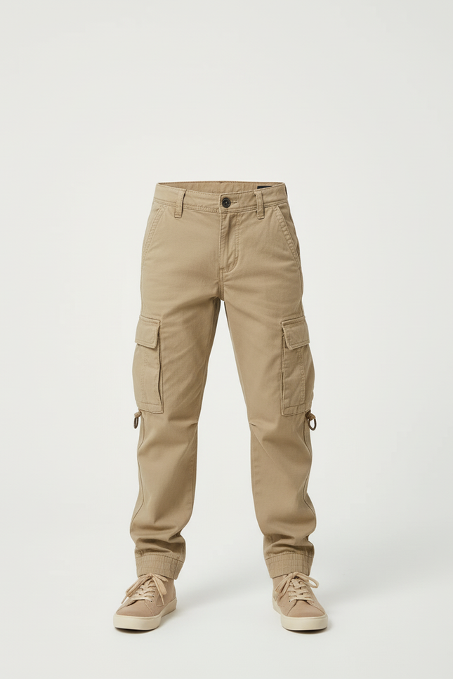 Pantalon Beige Cargo Robuste Décontracté Jogger Garçon - Toile - vue 3