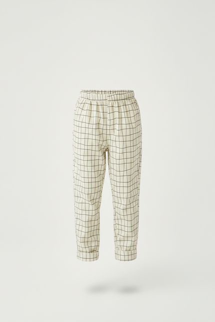 Pantalon Beige Carreaux - Coton - vue 3